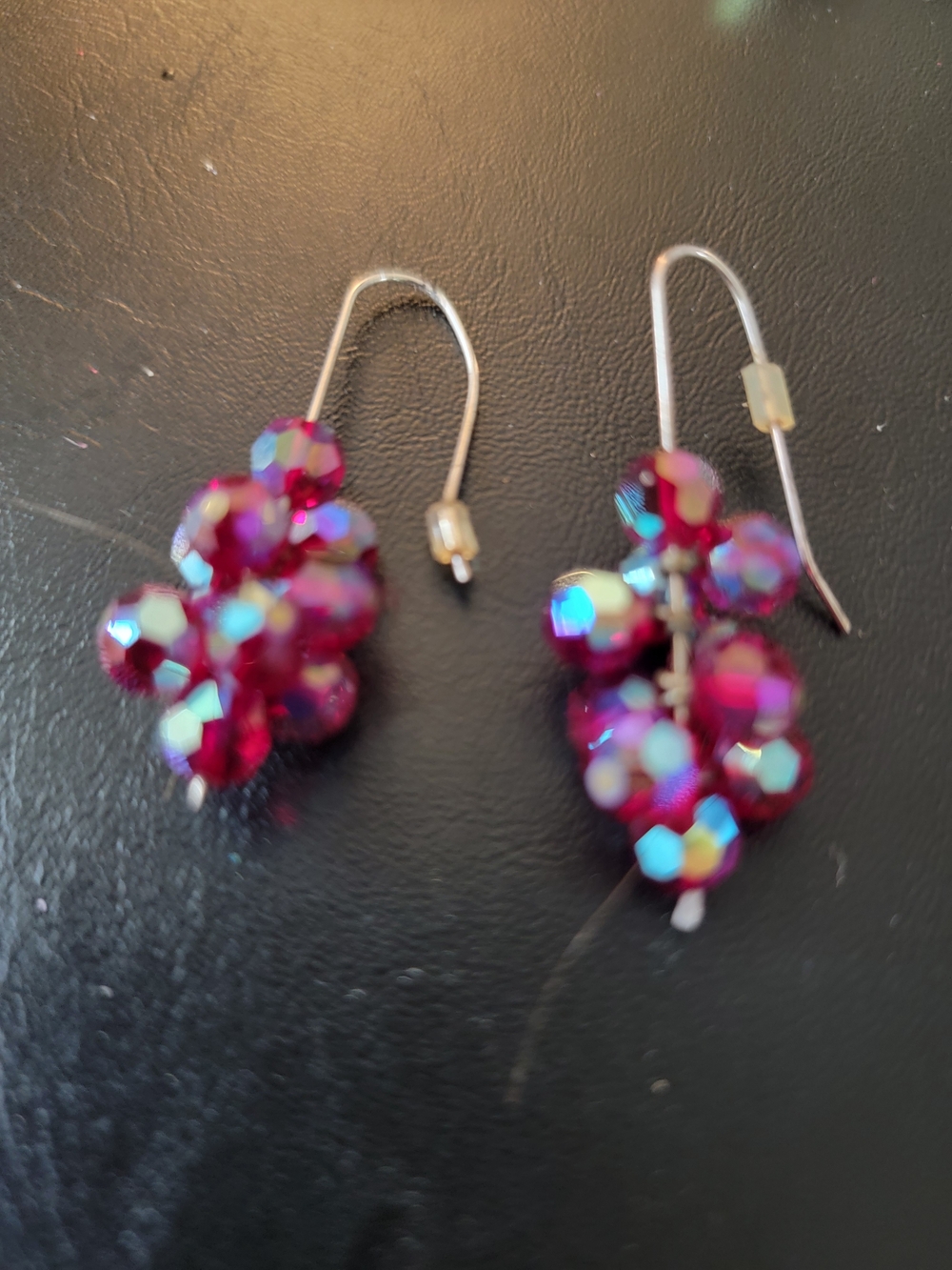 Faceted Pink Cluster Drop Earrings for Women